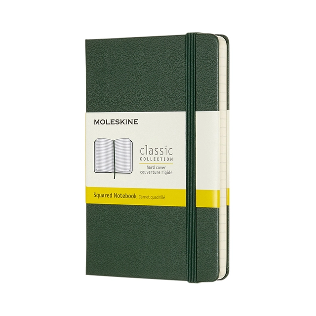 Een Notitieboek Moleskine pocket 90x140mm ruit 5x5mm hard cover myrtle green koop je bij VHK Kantoorartikelen