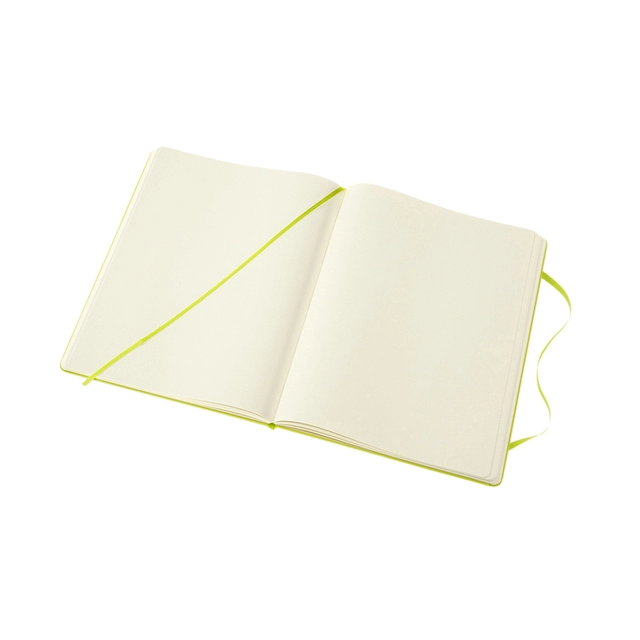 Een Notitieboek Moleskine XL 190x250mm blanco hard cover lemon green koop je bij VHK Kantoorartikelen