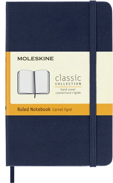 Een Notitieboek Moleskine pocket 90x140mm lijn hard cover sapphire blue koop je bij VHK Kantoorartikelen