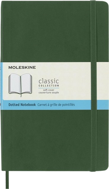 Een Notitieboek Moleskine large 130x210mm dots soft cover myrtle green koop je bij VHK Kantoorartikelen