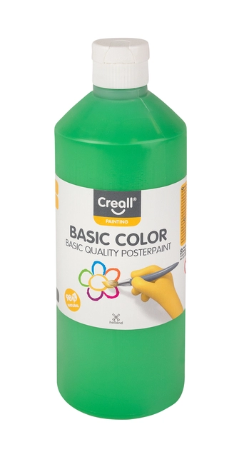 Een Plakkaatverf Creall Basic middengroen 500ml koop je bij VHK Kantoorartikelen