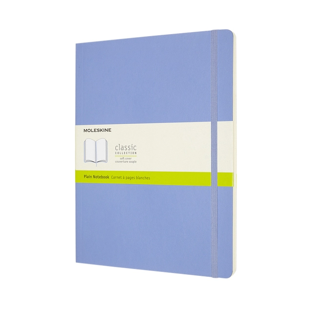 Een Notitieboek Moleskine XL 190x250mm blanco soft cover hydrangea blue koop je bij VHK Kantoorartikelen