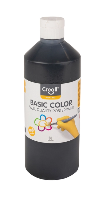 Een Plakkaatverf Creall basic zwart 500ml koop je bij Hoekmankantoorartikelen.nl