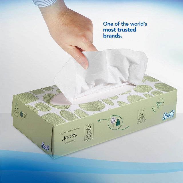 Een Facial tissues Scott 2-laags standaard 21x100stuks wit 8837 koop je bij VHK Kantoorartikelen