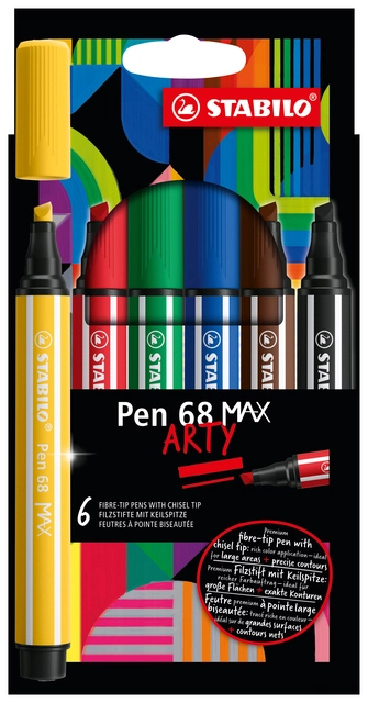 Een Viltstift STABILO Pen 68 Max Arty assorti etui à 6 stuks koop je bij VHK Kantoorartikelen