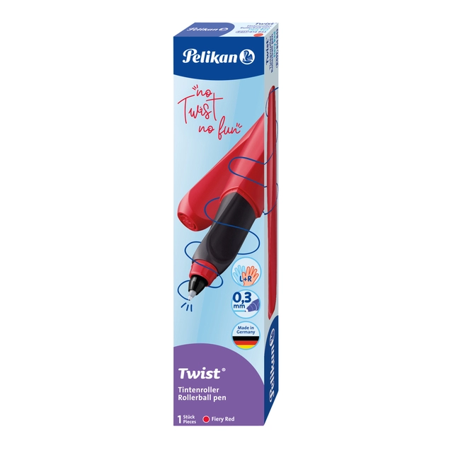 Een Rollerpen Pelikan Twist 0,3mm Fiery Red koop je bij VHK Kantoorartikelen