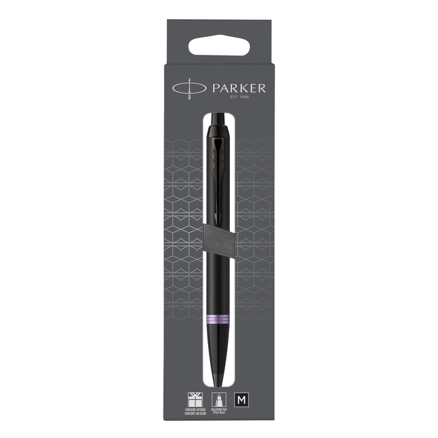 Een Balpen Parker IM black purple vibrant ring medium blister à 1 stuk koop je bij VHK Kantoorartikelen