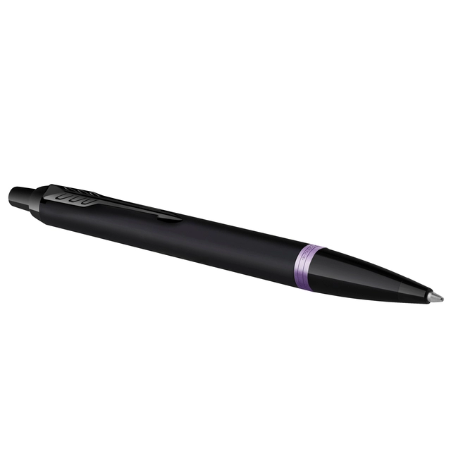 Een Balpen Parker IM black purple vibrant ring medium blister à 1 stuk koop je bij VHK Kantoorartikelen