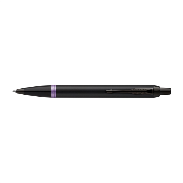 Een Balpen Parker IM black purple vibrant ring medium blister à 1 stuk koop je bij VHK Kantoorartikelen