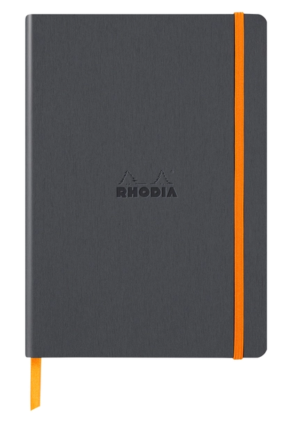 Een Notitieboek Rhodia A5 lijn 80 vel 90gr titanium koop je bij VHK Kantoorartikelen