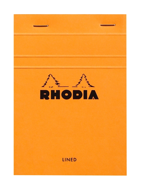 Een Schrijfblok Rhodia A6 lijn 80 vel 80gr oranje koop je bij VHK Kantoorartikelen