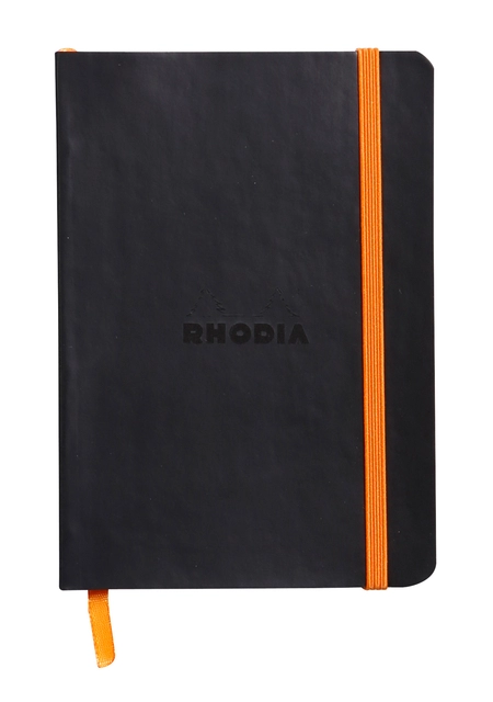 Een Notitieboek Rhodia A6 lijn 72 vel 90gr zwart koop je bij VHK Kantoorartikelen