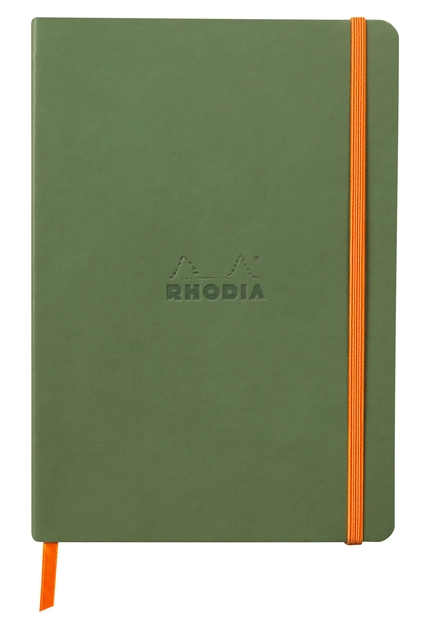 Een Notitieboek Rhodia A5 lijn 80 vel 90gr saliegroen koop je bij VHK Kantoorartikelen