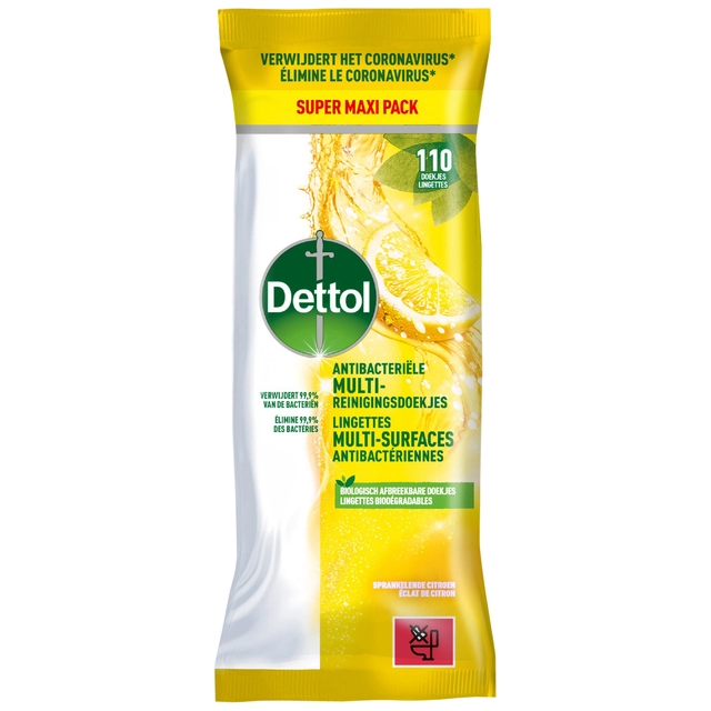 Een Reinigingsdoekjes Dettol antibacterieël Citrus 110 stuks koop je bij Hoekmankantoorartikelen.nl