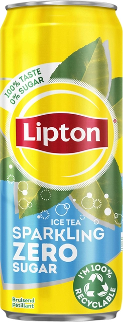 Een Frisdrank Lipton Ice Tea sparkling zero blik 330ml koop je bij Sysdicom BV