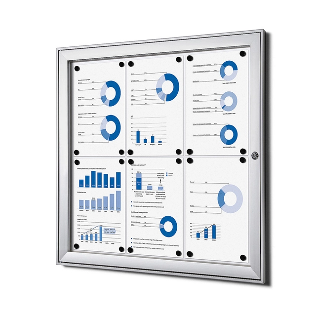 Een Vitrinebord Quantore luxe 6x A4 zilver koop je bij VHK Kantoorartikelen