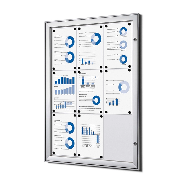 Een Vitrinebord Quantore luxe 9x A4 zilver koop je bij VHK Kantoorartikelen