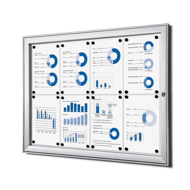 Een Vitrinebord Quantore luxe 8x A4 zilver koop je bij VHK Kantoorartikelen