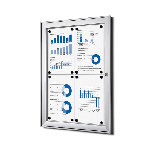 Een Vitrinebord Quantore luxe 4x A4 zilver koop je bij VHK Kantoorartikelen