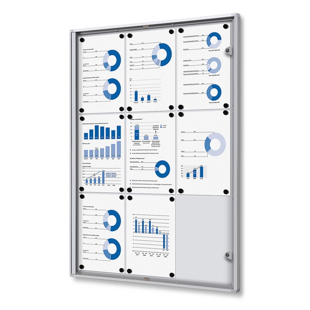 Een Vitrinebord Quantore voor binnen 9x A4 zilver koop je bij VHK Kantoorartikelen