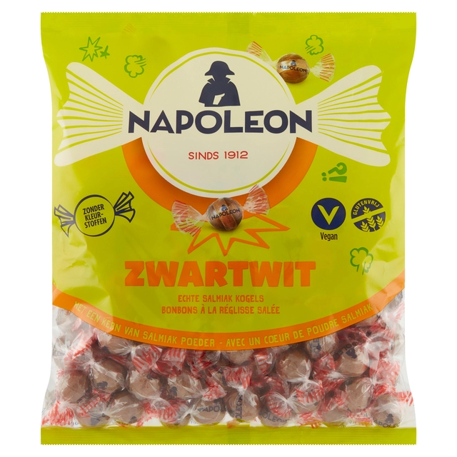 Een Snoep Napoleon zwart wit zak 1kg koop je bij VHK Kantoorartikelen