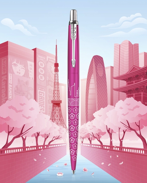 Een Balpen Parker Jotter special edition Tokyo pink CT medium koop je bij VHK Kantoorartikelen