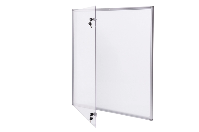 Een Binnenvitrine wand MAULextraslim whiteboard 12xA4 met slot koop je bij VHK Kantoorartikelen