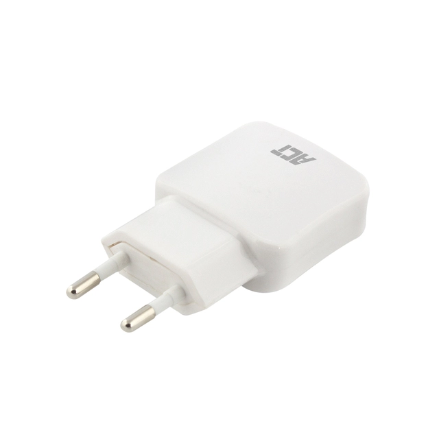 Een Oplader ACT USB 2 poorts 2.1A 12W wit koop je bij VHK Kantoorartikelen