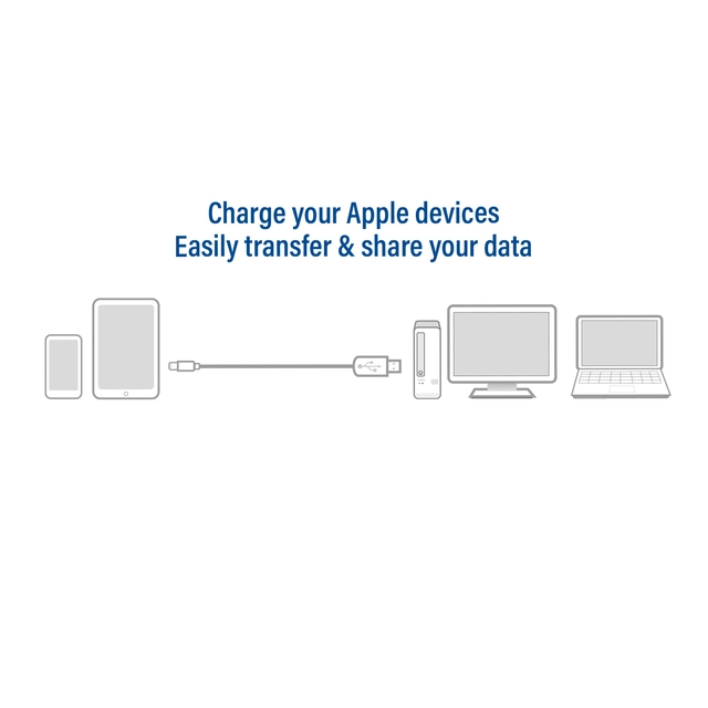 Een Kabel ACT USB 2.0 naar Lightning laad -en data 2 meter koop je bij VHK Kantoorartikelen