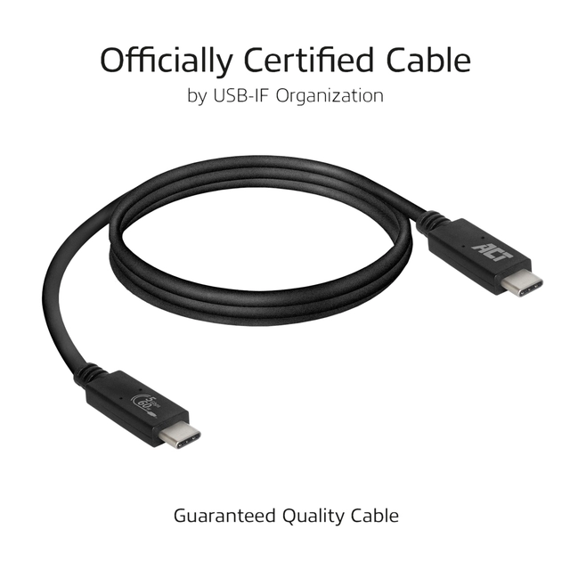 Een Kabel ACT USB 3.2 USB-C USB-IF gecertificeerd 2 meter koop je bij VHK Kantoorartikelen