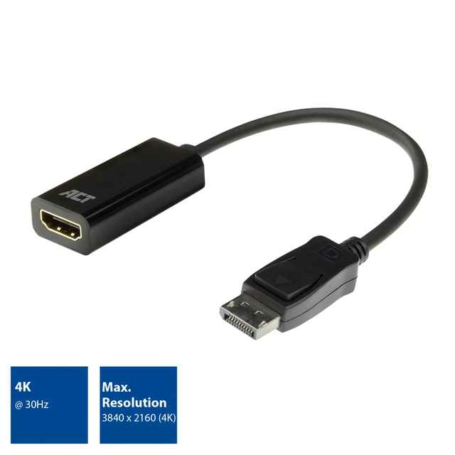 Een Adapter ACT DisplayPort naar HDMI koop je bij VHK Kantoorartikelen