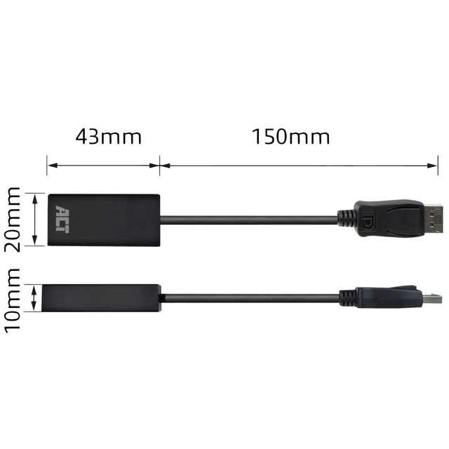 Een Adapter ACT DisplayPort naar HDMI koop je bij VHK Kantoorartikelen