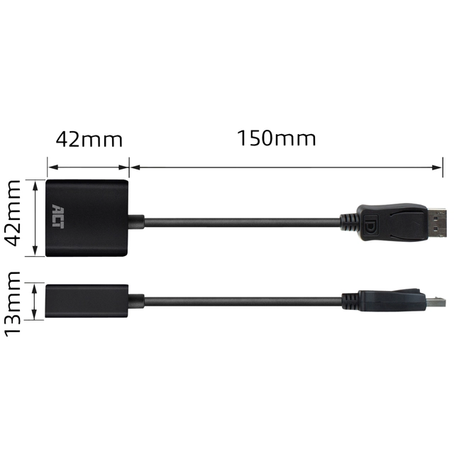 Een Adapter ACT DisplayPort naar VGA koop je bij VHK Kantoorartikelen