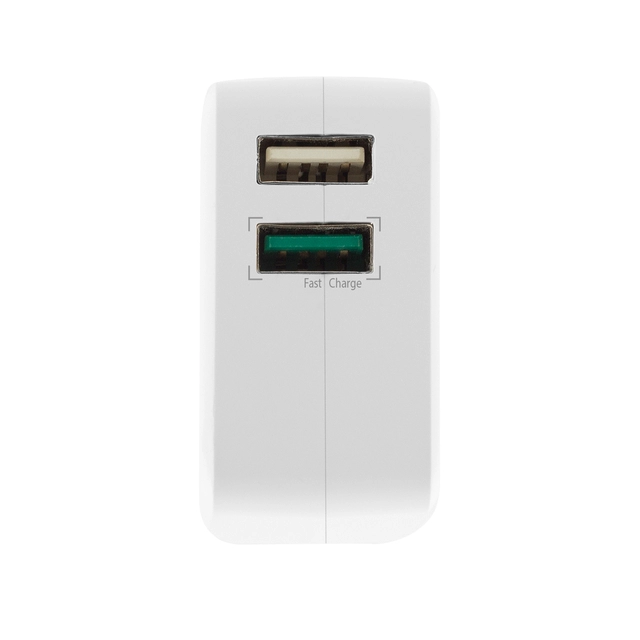 Een Oplader ACT USB 2 poorts Quickcharge 30W wit koop je bij VHK Kantoorartikelen