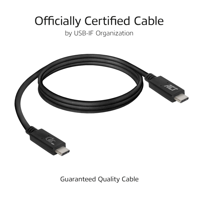 Een Kabel ACT USB 3.2 USB-C USB-IF gecertificeerd 1 meter koop je bij VHK Kantoorartikelen