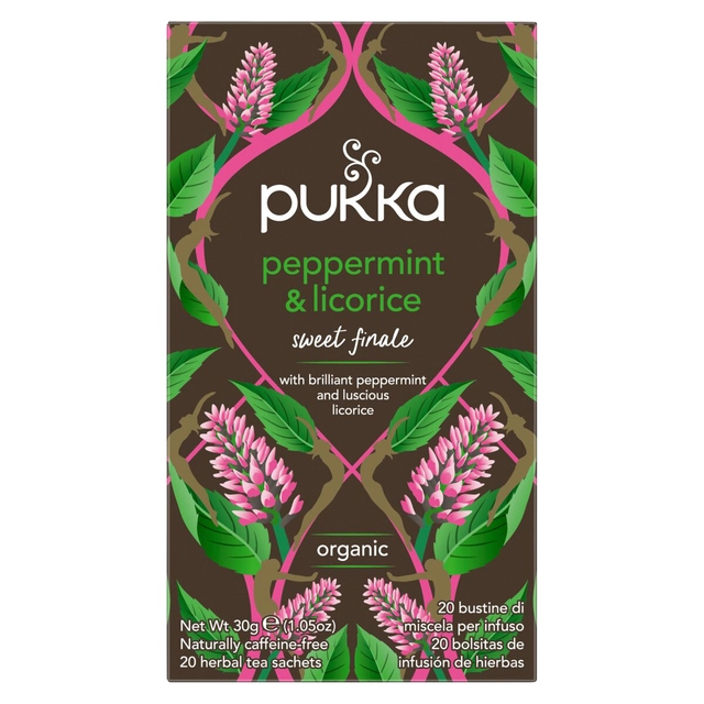 Een Thee Pukka peppermint licorice 20 zakjes koop je bij VHK Kantoorartikelen