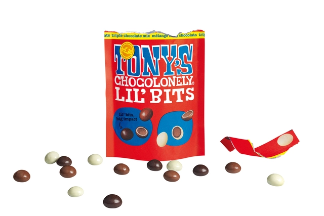 Een Chocolade Tony's Chocolonely Lil'Bits triple chocolade mix 120 gram koop je bij VHK Kantoorartikelen