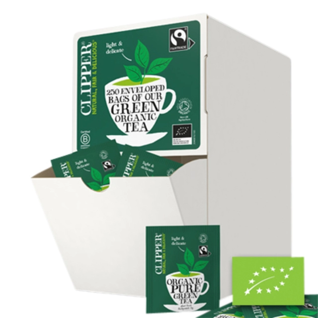 Een Thee Clipper green bio 250 zakjes koop je bij VHK Kantoorartikelen