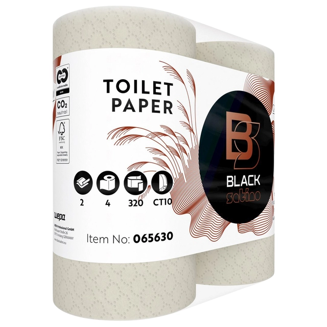 Een Toiletpapier BlackSatino GreenGrow CT10 2-laags 320vel naturel 065630 koop je bij VHK Kantoorartikelen