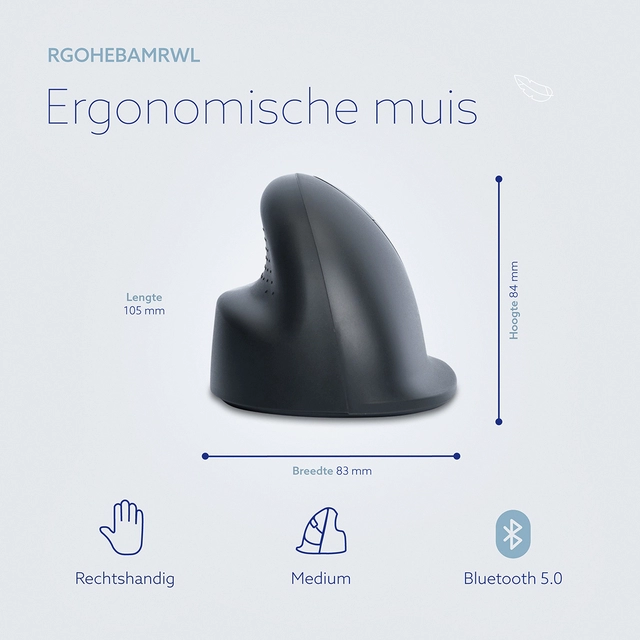 Een Muis R-Go Ergonomisch HE Basic Wireless Rechts M koop je bij Hoekmankantoorartikelen.nl