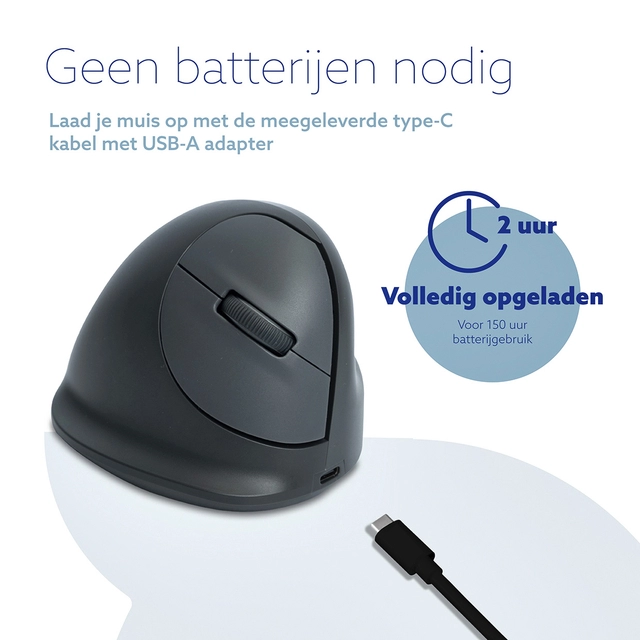 Een Muis R-Go Ergonomisch HE Basic Wireless Rechts M koop je bij Hoekmankantoorartikelen.nl