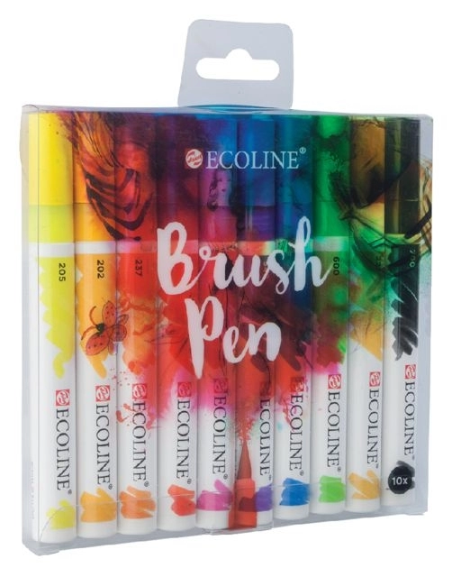 Een Brushpen Talens Art Creation Ecoline assorti etui à 10stuks koop je bij VHK Kantoorartikelen