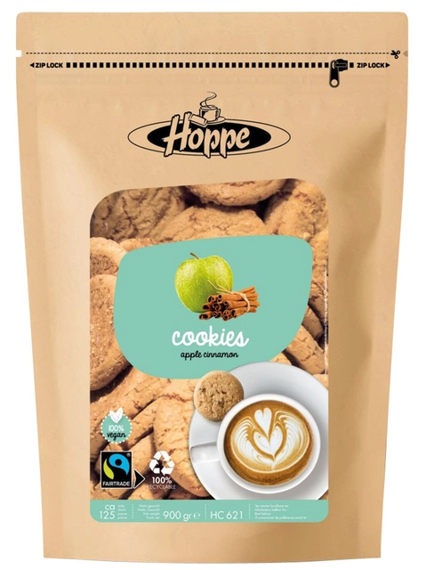 Een Koekjes Hoppe Cookies fairtrade appel kaneel circa 125stuks koop je bij VHK Kantoorartikelen