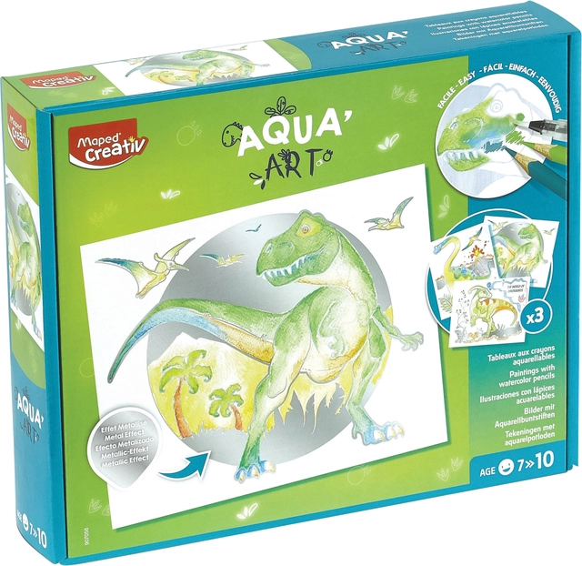 Een Hobbyset Maped Creativ Aqua'Art dinosaurus 14-delig assorti koop je bij VHK Kantoorartikelen