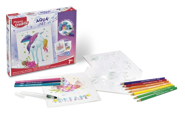 Een Hobbyset Maped Creativ Aqua'Art eenhoorn 14-delig assorti koop je bij Hoekmankantoorartikelen.nl