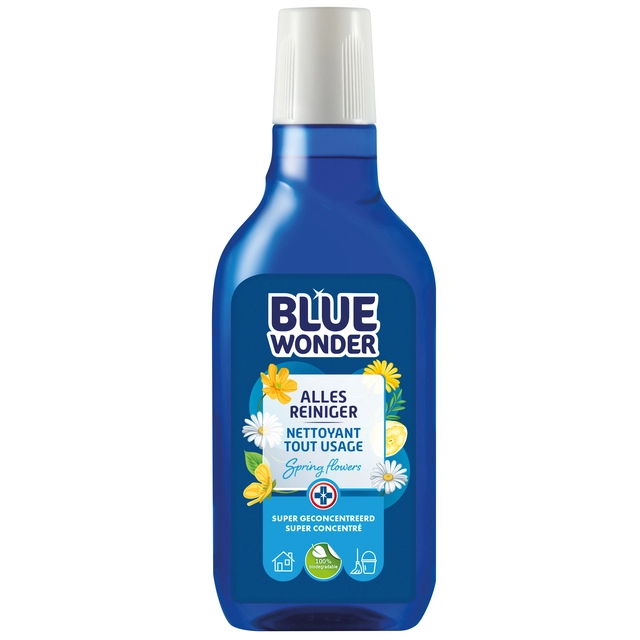 Een Allesreiniger Blue Wonder met dop dosering 750ml koop je bij VHK Kantoorartikelen