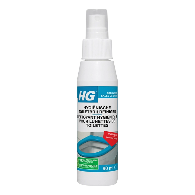 Een Toiletbrilreiniger HG hygiënisch 90ml koop je bij VHK Kantoorartikelen