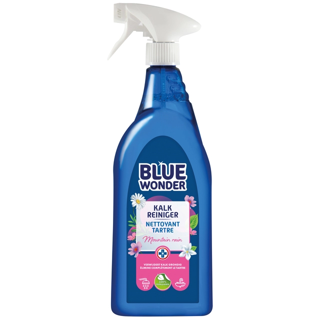 Een Sanitairreinger Blue Wonder Kalkreiniger spray 750ml koop je bij VHK Kantoorartikelen