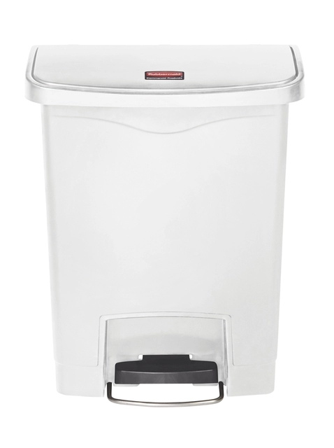 Een Pedaalemmer Rubbermaid Slim Jim Step-On 30liter wit koop je bij VHK Kantoorartikelen