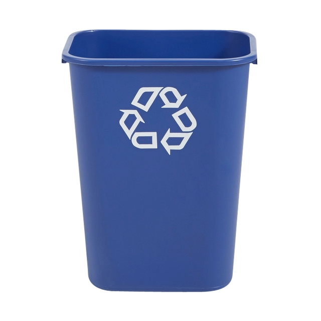 Een Papierbak Rubbermaid recycling groot 39L blauw koop je bij VHK Kantoorartikelen